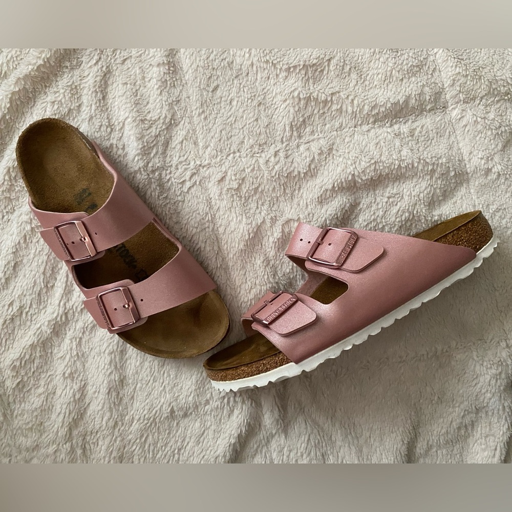 Birkenstock Arizona Icy Metallic Old Rose Narrow